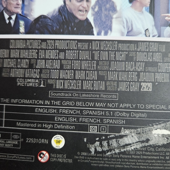 We Own The Night DVD Mark Wahlberg Eva Mendes Robert Duvall Joaquin Phoenix - Picture 5 of 9
